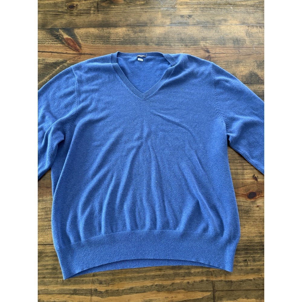 J. McLaughlin Sweater Women XL Blue V-Neck Long Sleeve Cotton Modal Pullover